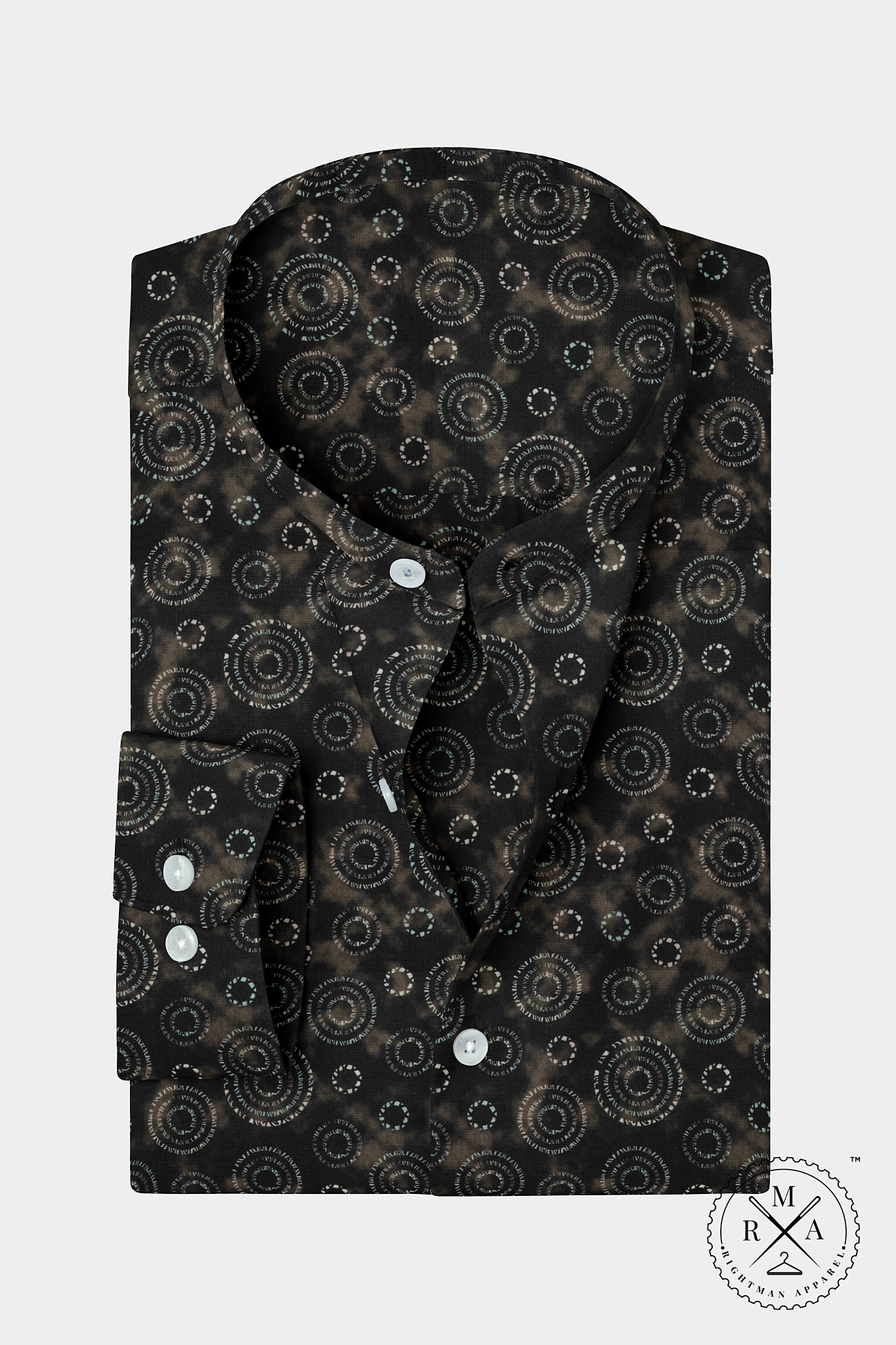 Circular Layer Black Cotton Shirt SH262